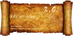 Kégl Olga névjegykártya