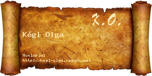 Kégl Olga névjegykártya