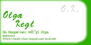 olga kegl business card